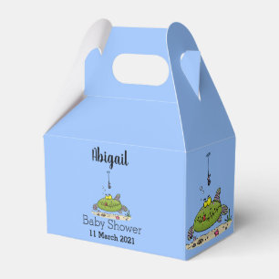 Ballotins Drôle gras affamé poisson vert dessin de pêche