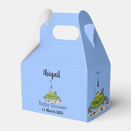 Ballotins Drôle gras affamé poisson vert dessin de pêche (Verso)