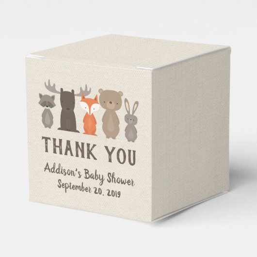 Ballotins du Baby shower des animaux de bois (Verso)