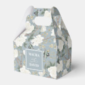 Ballotins Dusty Blue Chinoiserie Oiseaux Fleurs Mariage (Arrière)