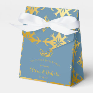 Ballotins Dusty Blue et Gold Mariage royal de la Couronne