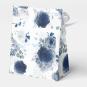 Ballotins Dusty Blue et Navy Blue Floral Wedding Favor Box (Arrière)