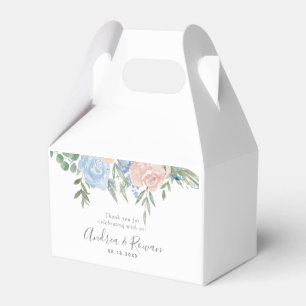 Ballotins Dusty Blue et rose Floral Wedding Favor Box