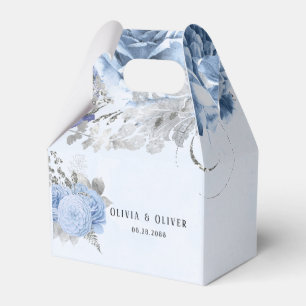 Ballotins Dusty Blue et Silver Parties scintillant Florals M