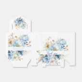 Ballotins Dusty Blue Floral Gold Wedding Favor Box (Déplié)