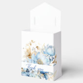 Ballotins Dusty Blue Floral Gold Wedding Favor Box (Ouvert)