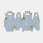 Ballotins Dusty Blue Greenery Floral Confirmation (Déplié)