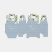 Ballotins Dusty Blue Greenery Floral Heart Script Mariage (Déplié)