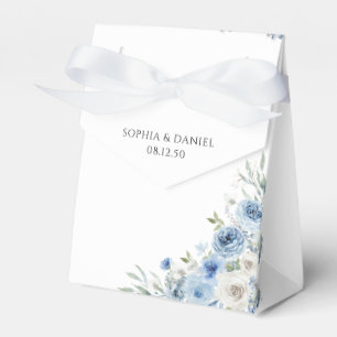Ballotins Dusty Blue Ivory Wedding Favor Box