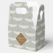 Ballotins Dusty Blue Neutral Birds Grues Art Déco Monogramme (Ouvert)