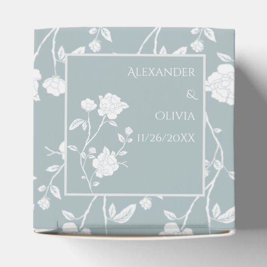 Ballotins Dusty Blue Rose mariage Favor Box (Haut)