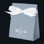 Ballotins Dusty Blue Rustic Boho Moderne Mariage Monogramme<br><div class="desc">Dusty Bleu Rustique Boho Moderne Monogramme Mariage Faveur Boxes</div>