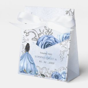 Ballotins Dusty Blue Silver Floral Princess SWEET 16