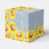 Ballotins Dusty Blue Watercolor Sunflowers Monogram Mariage (Arrière)