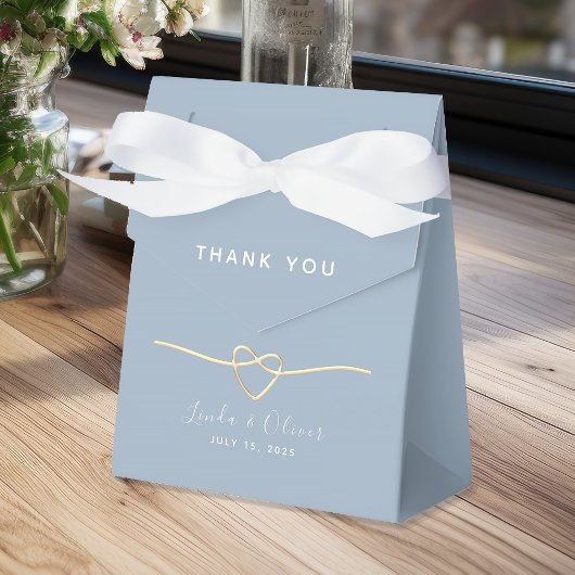Ballotins Dusty Blue Wedding Favor Box avec la corde Coeur
