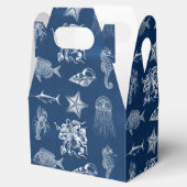 Ballotins Eau aquarelle bleu marine Animaux marins (Ouvert)