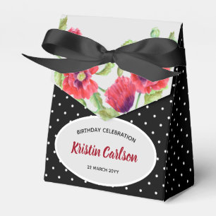 Ballotins Eau-couleur Rouge Poppies avec point Polka Blanc N