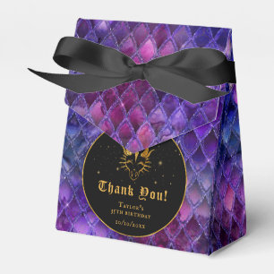 Ballotins Écailles de dragon violet Or Anniversaire Merci