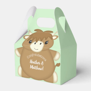 Ballotins écossais Highland Baby shower de vache vert