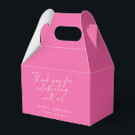 Ballotins Écriture tendance élégante personnalisée Merci ros<br><div class="desc">Boîte de remerciement personnalisée avec écriture tendance élégante en rose chaud</div>
