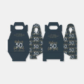 Ballotins éditable Anniversaire bleu et or simple élégant (Déplié)