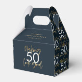 Ballotins éditable Anniversaire bleu et or simple élégant (Verso)