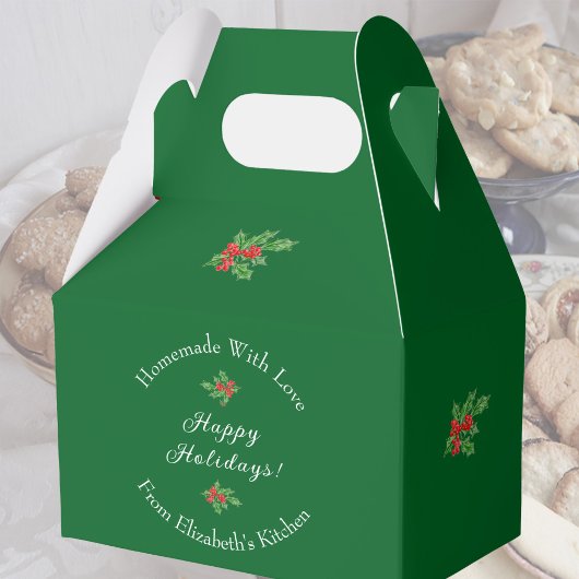 Ballotins Editable Holiday Baking Cadeau Vert Joyeux Vacance