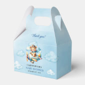 Ballotins Editable Teddy Bear Aviator Blue Brown Boy Shower  (Verso)