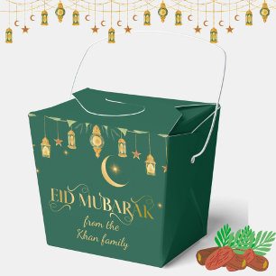 Ballotins Eid Moubarak Nom personnalisé Élégant Moderne Vert
