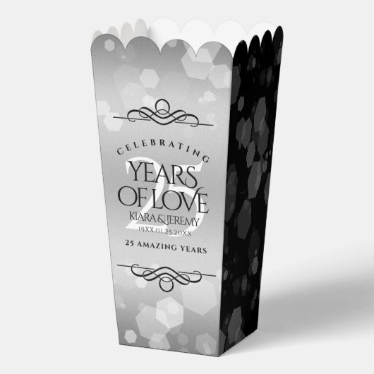 Ballotins Élégant 25e anniversaire de Mariage d'argent (Verso)