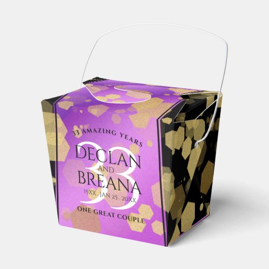 Ballotins Élégant 33e anniversaire du Mariage Améthyste (Verso)