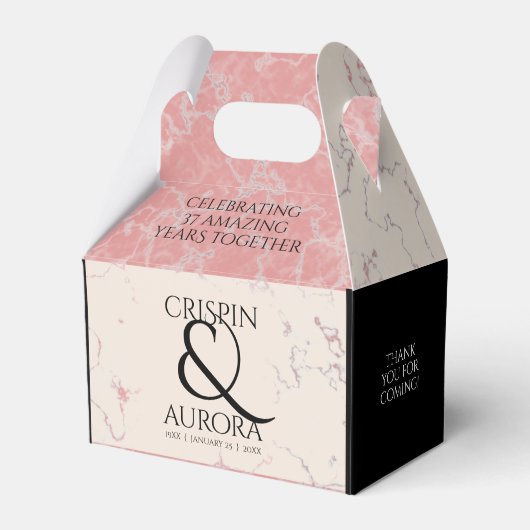Ballotins Élégant 37e anniversaire du Mariage Alabaster (Verso)