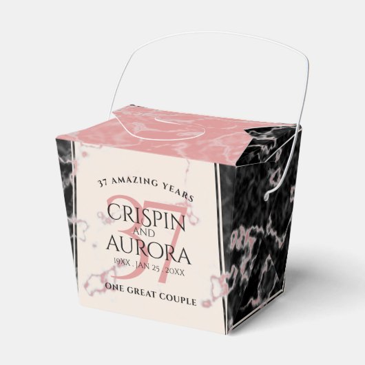 Ballotins Élégant 37e anniversaire du Mariage Alabaster (Verso)