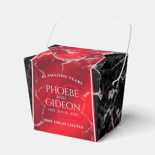 Ballotins Élégant 42e anniversaire du Mariage Jasper (Verso)