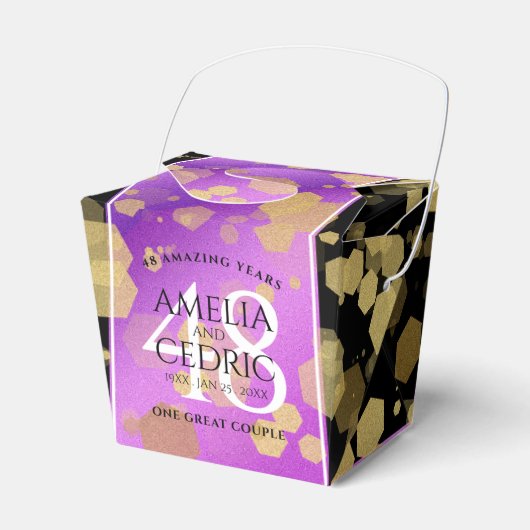 Ballotins Élégant 48e anniversaire de Mariage d'Améthyste (Verso)