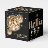 Ballotins Elégant 50e anniversaire Black Faux Merci or (Verso)