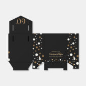 Ballotins Élégant 60e anniversaire Noir or Confetti Custom (Déplié)