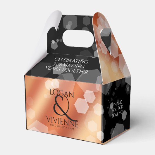 Ballotins Élégant 8ème 32ème anniversaire de Mariage de bron (Verso)