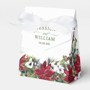 Ballotins Elégant Aquarelle Rouge Poinsettia Mariage