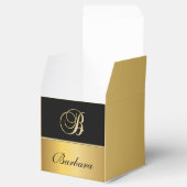 Ballotins Élégant "B" Monogramme Nom personnalisé Black Gold (Ouvert)