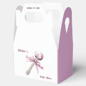 Ballotins Élégant Baby shower de Bow Bow rose Argent (Ouvert)