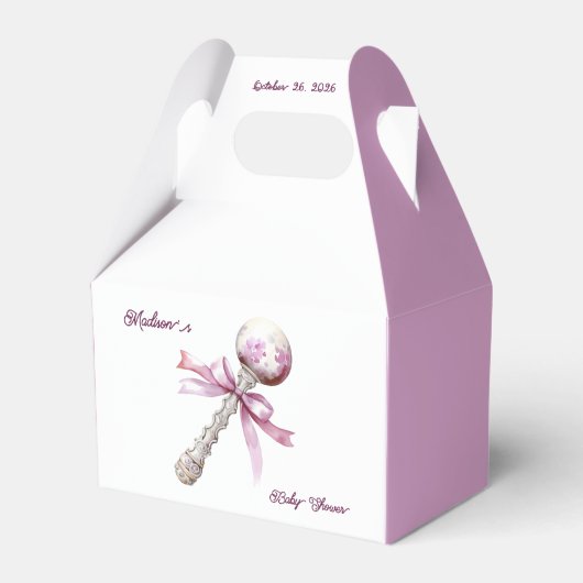 Ballotins Élégant Baby shower de Bow Bow rose Argent (Verso)