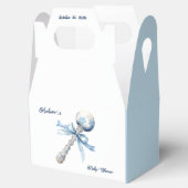 Ballotins Elégant Baby shower de Bow en Argent Bleu (Ouvert)
