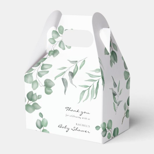 Ballotins Elégant Baby shower Eucalyptus Verdure Foliage (Arrière)