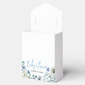 Ballotins Elégant Baby shower Floral Blanc Bleu (Ouvert)