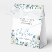 Ballotins Elégant Baby shower Floral Blanc Bleu (Verso)