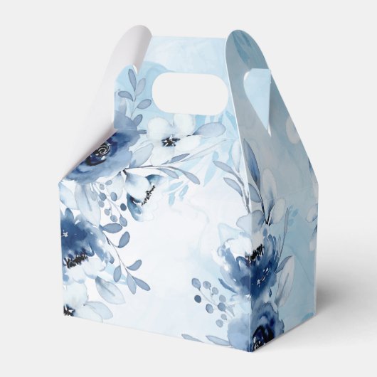 Ballotins Elégant Baby shower Garçon Fleurs Bleues (Arrière)