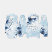 Ballotins Elégant Baby shower Garçon Fleurs Bleues (Déplié)