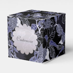 Ballotins Elégant Ballotin bleu et gris floral foncé