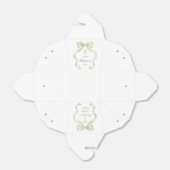 Ballotins Élégant Baptême De Bow Vert Sortir (Déplié)